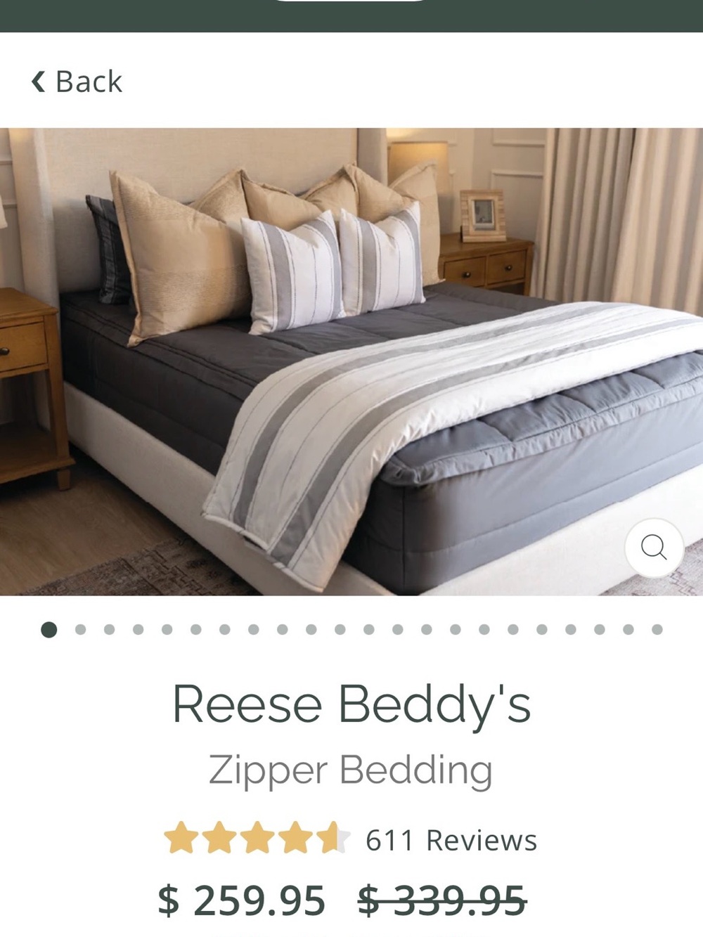 Beddy's Reese Gray Zipper Comforter Set